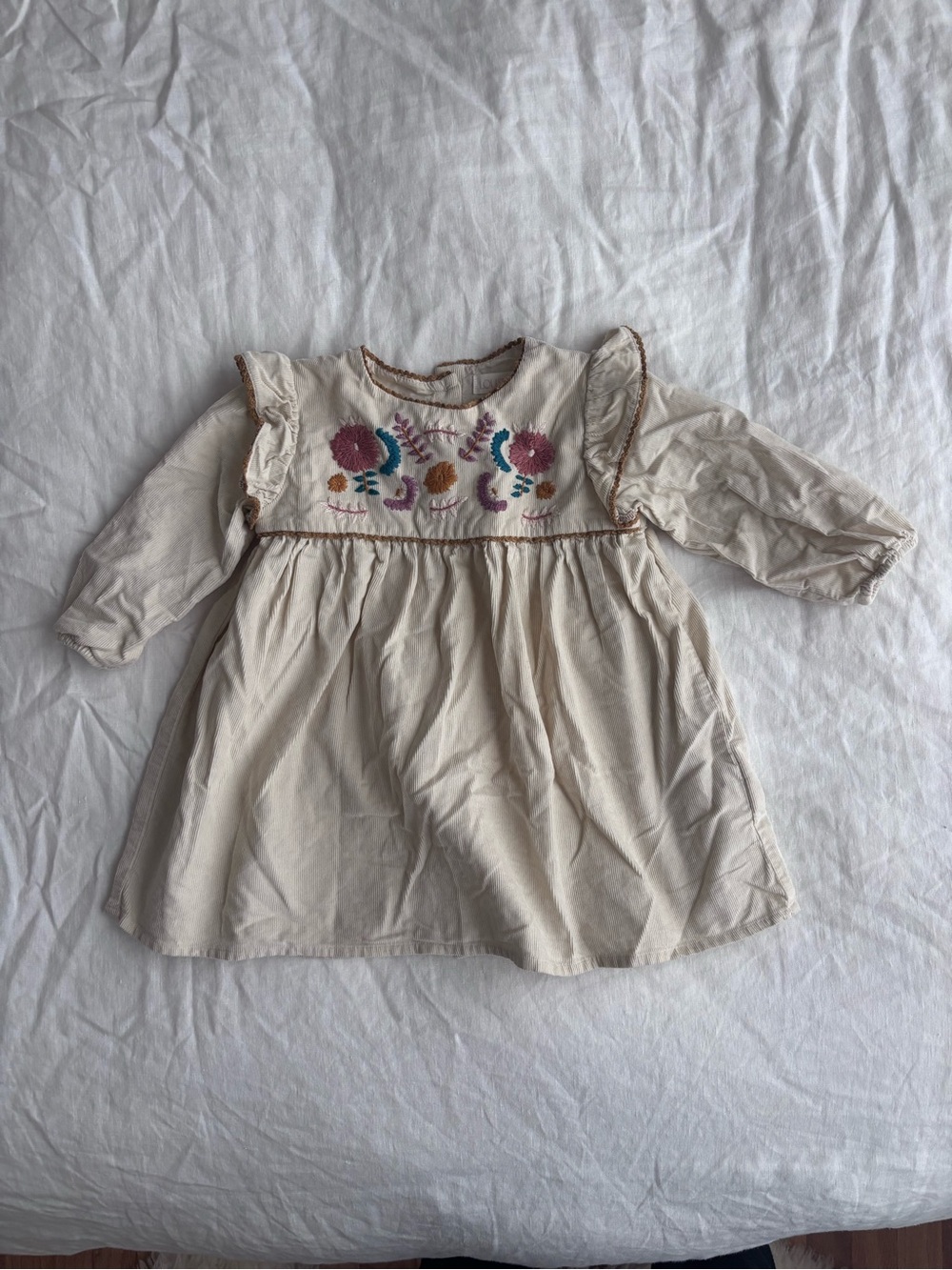 Louise Misha Floral Embroidered Long-Sleeve Girls' Dress
